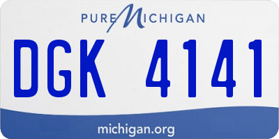 MI license plate DGK4141