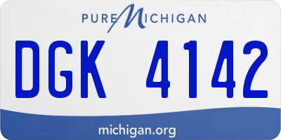 MI license plate DGK4142
