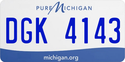 MI license plate DGK4143