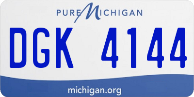 MI license plate DGK4144