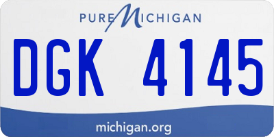 MI license plate DGK4145