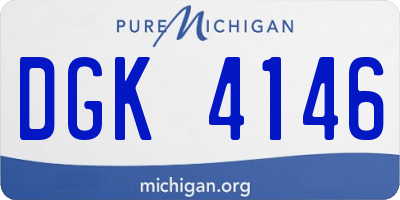 MI license plate DGK4146