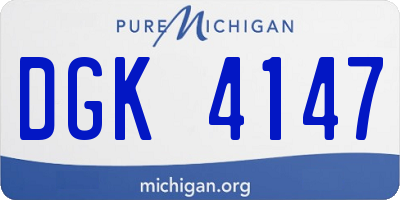 MI license plate DGK4147