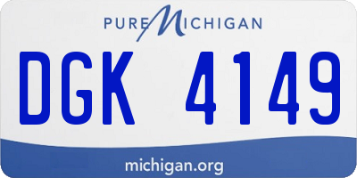 MI license plate DGK4149