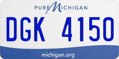 MI license plate DGK4150