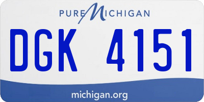 MI license plate DGK4151