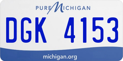 MI license plate DGK4153