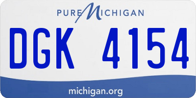 MI license plate DGK4154