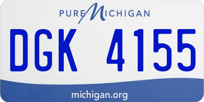 MI license plate DGK4155