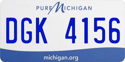 MI license plate DGK4156
