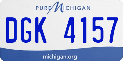 MI license plate DGK4157