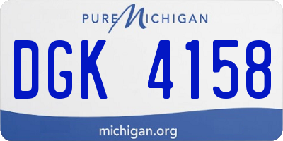 MI license plate DGK4158