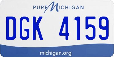 MI license plate DGK4159