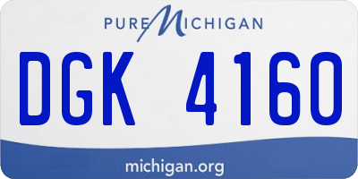 MI license plate DGK4160
