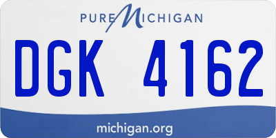 MI license plate DGK4162
