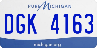 MI license plate DGK4163