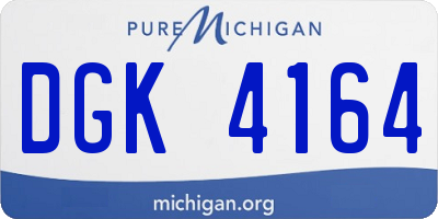 MI license plate DGK4164