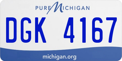 MI license plate DGK4167
