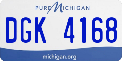 MI license plate DGK4168