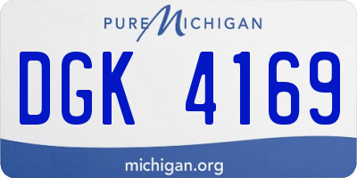 MI license plate DGK4169