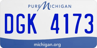 MI license plate DGK4173