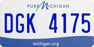 MI license plate DGK4175