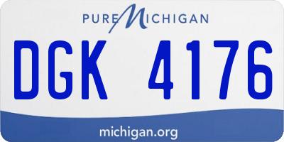MI license plate DGK4176
