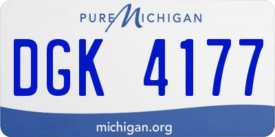 MI license plate DGK4177