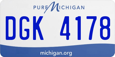 MI license plate DGK4178