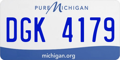 MI license plate DGK4179