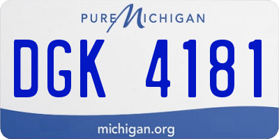 MI license plate DGK4181
