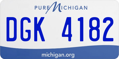 MI license plate DGK4182