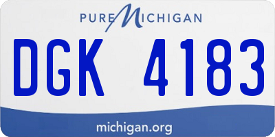 MI license plate DGK4183