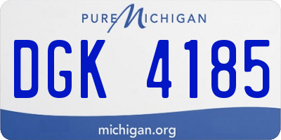 MI license plate DGK4185