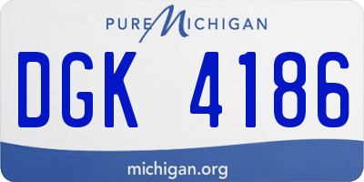 MI license plate DGK4186