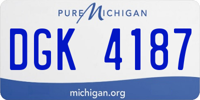 MI license plate DGK4187