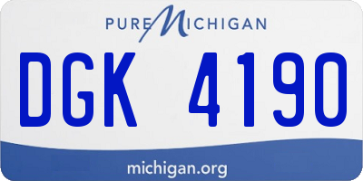 MI license plate DGK4190