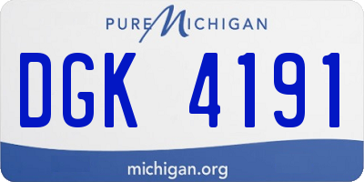 MI license plate DGK4191
