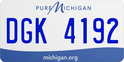 MI license plate DGK4192