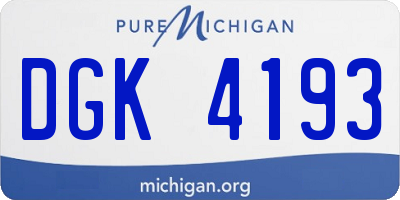 MI license plate DGK4193