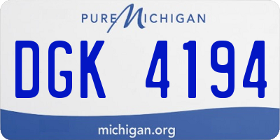 MI license plate DGK4194