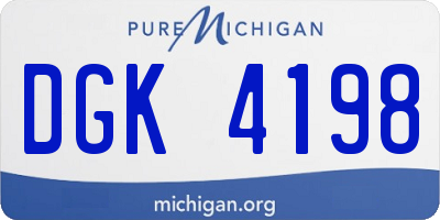 MI license plate DGK4198