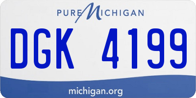 MI license plate DGK4199