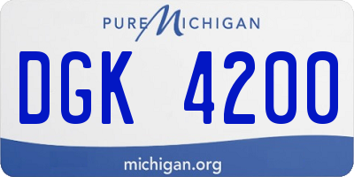 MI license plate DGK4200