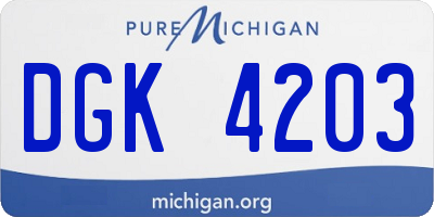 MI license plate DGK4203