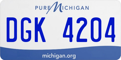 MI license plate DGK4204