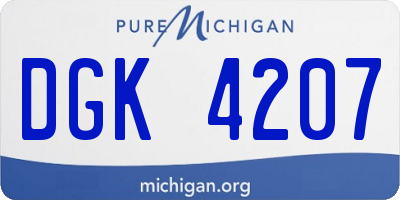 MI license plate DGK4207