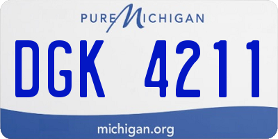 MI license plate DGK4211