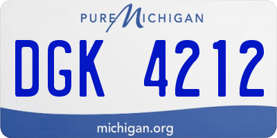 MI license plate DGK4212