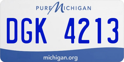 MI license plate DGK4213